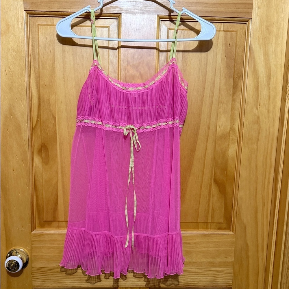 Victoria's Secret Y2K Pink Baby Doll Sheer Slip Dress Fairy Nightie - Picture 4 of 13